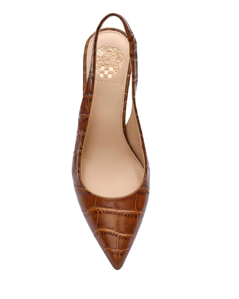 Vince Camuto Hamden Slingback Pump Barn Brown Croc Print ID-BTZU6259