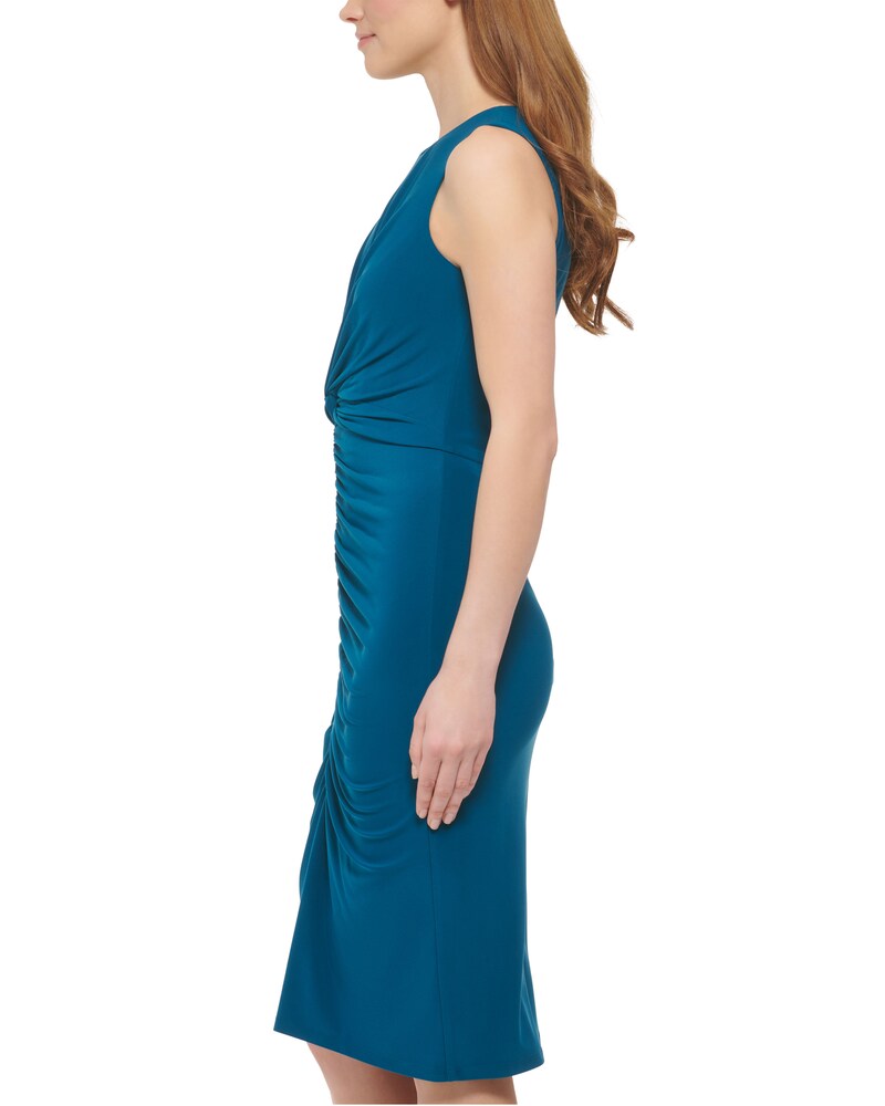 Vince Camuto Ruched Sheath Teal ID-CBFW8794