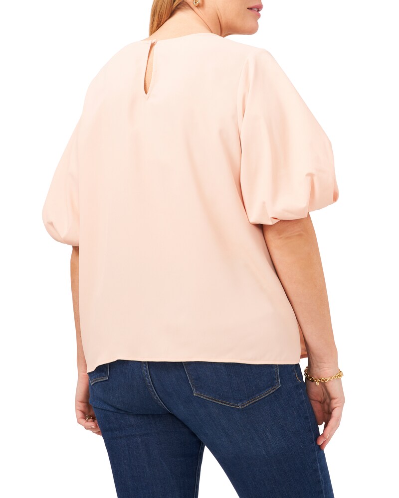 Vince Camuto Puff-Sleeve Blouse (Plus Size) Cozy Peach ID-CUQP7057