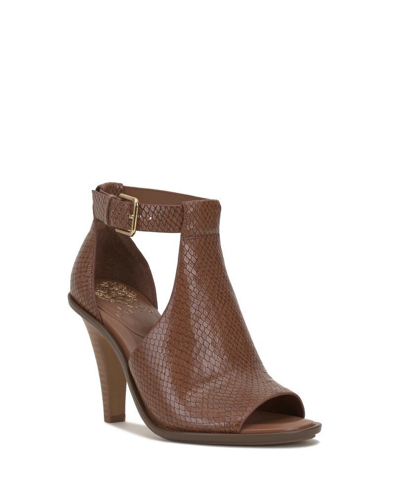 Vince Camuto Frasper Peep Toe Shootie Warm Caramel ID-CZVK1312