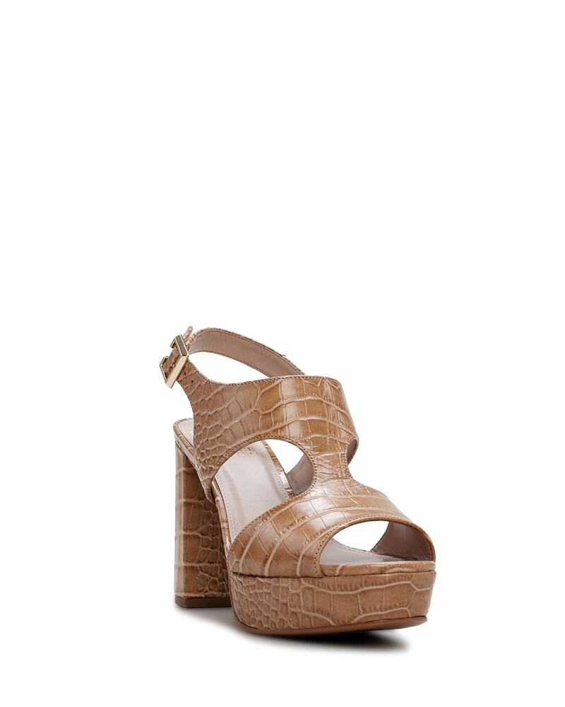 Vince Camuto Zelman Platform Sandal  Camel Croc Print ID-DUGD7750