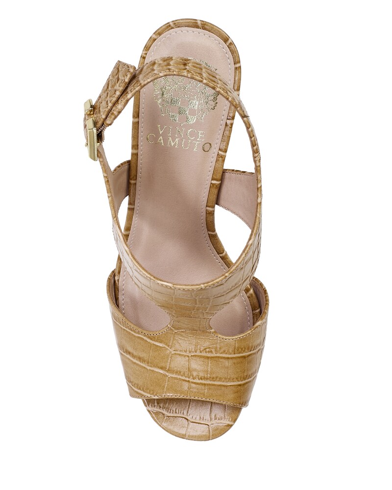 Vince Camuto Zelman Platform Sandal  Camel Croc Print ID-DUGD7750