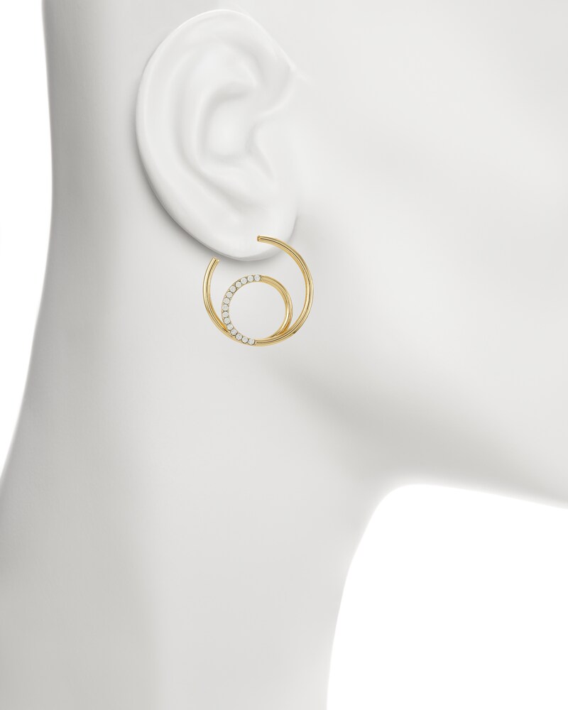 Vince Camuto Pavé-Embellisehd Double-Hoop Earrings Gold Metallic ID-DVVI8255
