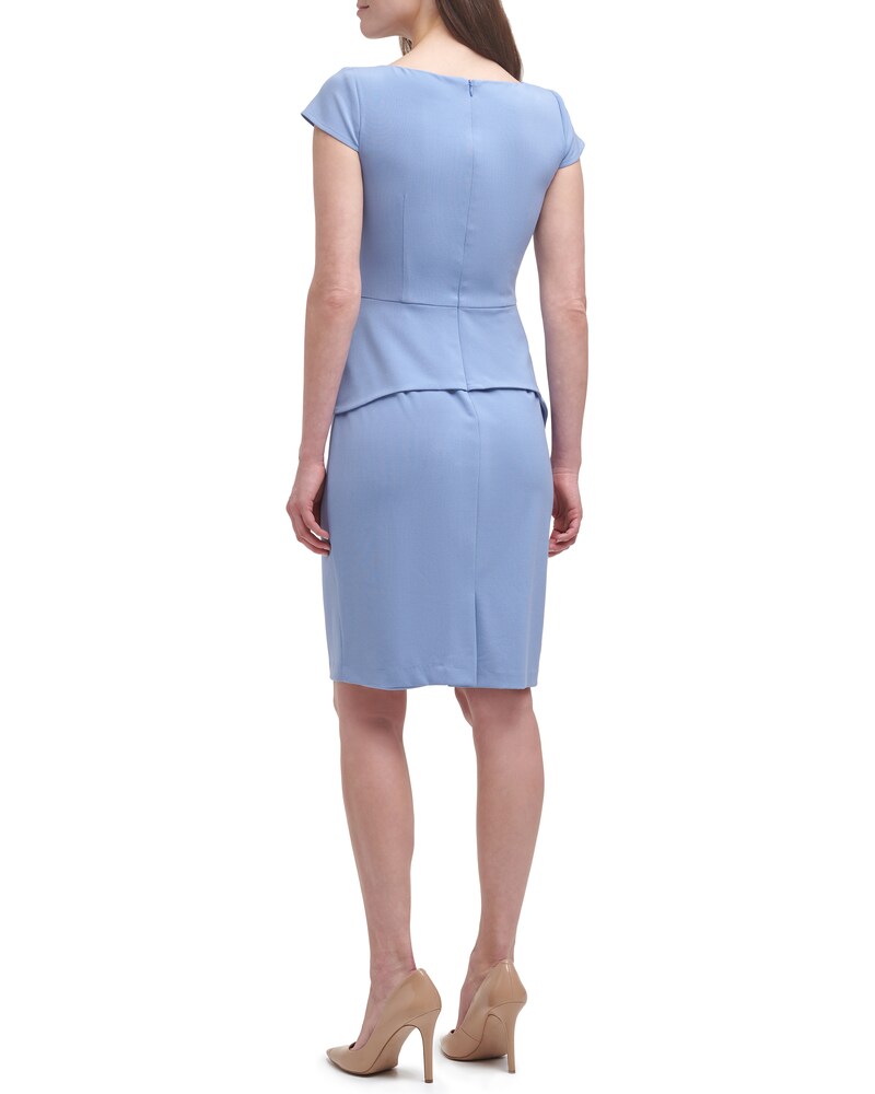 Vince Camuto Cap-Sleeve Peplum Dress (Petite) Blue ID-EIVF2579