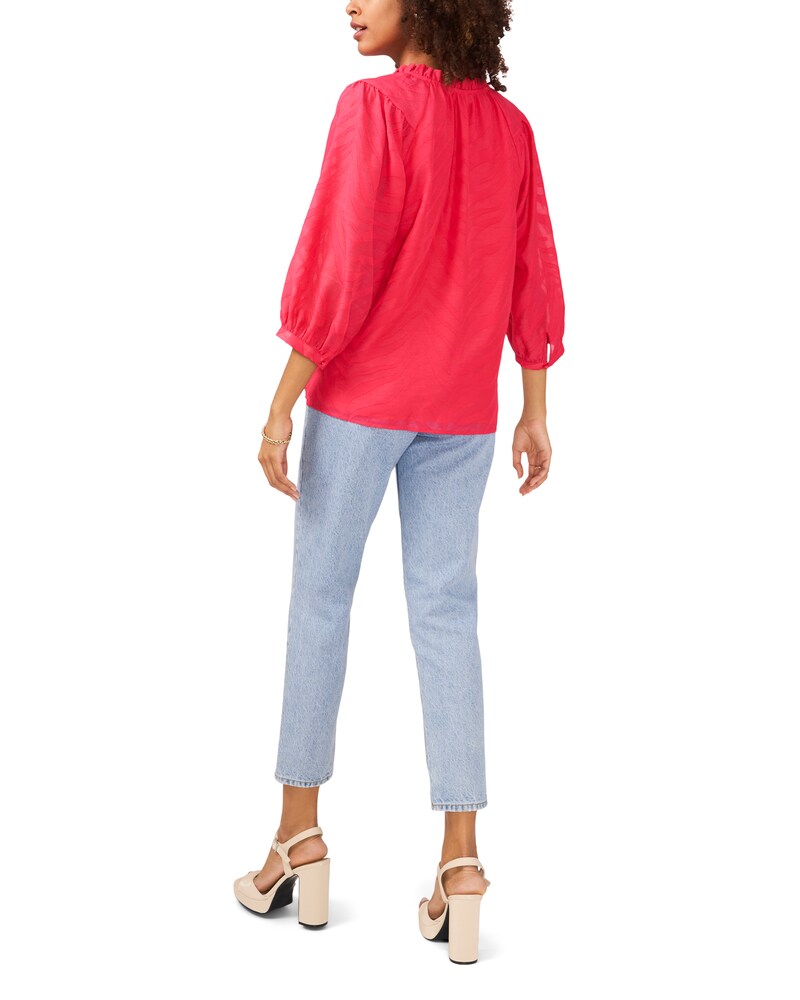 Vince Camuto Zebra-Pattern Jacquard Top Geranium ID-ELLL3196
