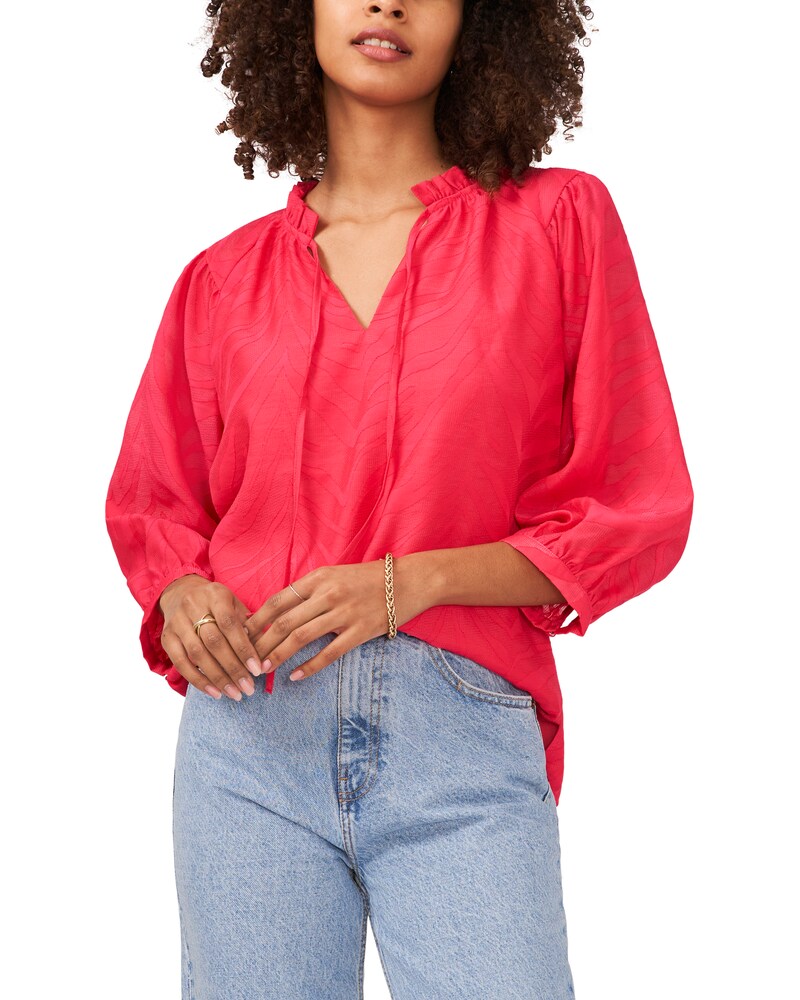 Vince Camuto Zebra-Pattern Jacquard Top Geranium ID-ELLL3196