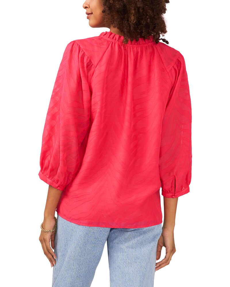 Vince Camuto Zebra-Pattern Jacquard Top Geranium ID-ELLL3196