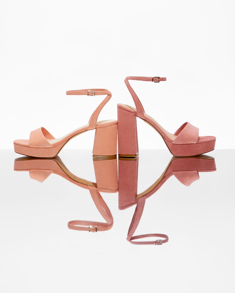 Vince Camuto Pendreya Platform Sandal Dark Pink Suede ID-ETTF4845