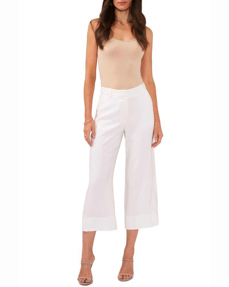 Vince Camuto Cropped Wide-Leg Pants Off White ID-EYOH8784