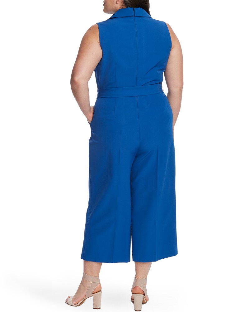 Vince Camuto Sleeveless Cropped Jumpsuit (Plus Size) Dusk Blue ID-FBPZ2914