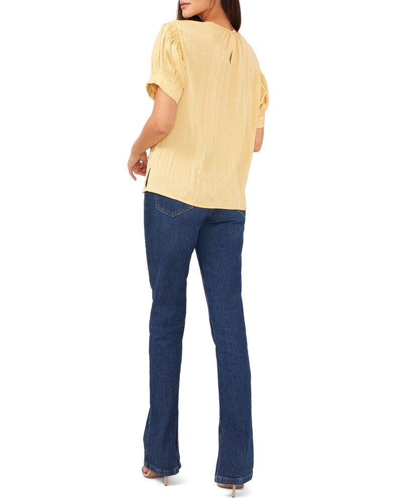 Vince Camuto Ruched Short-Sleeve Blouse Dijon ID-FEWY2246