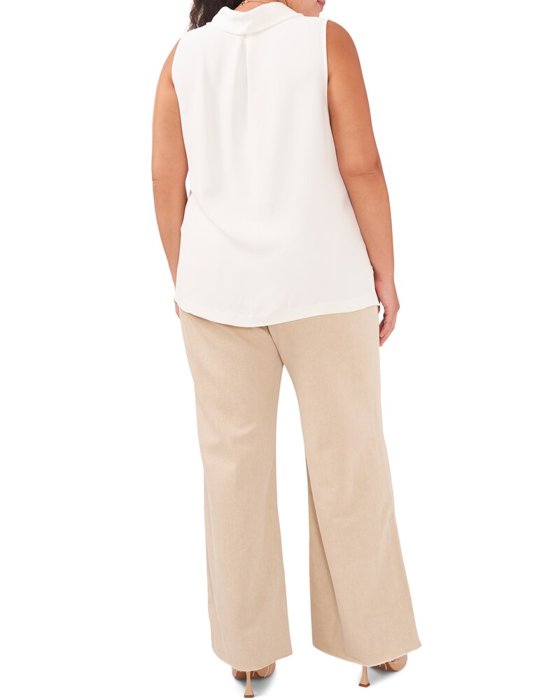 Vince Camuto Sleeveless Cowl-Neck Blouse (Plus Size) New Ivory ID-FFFS6726