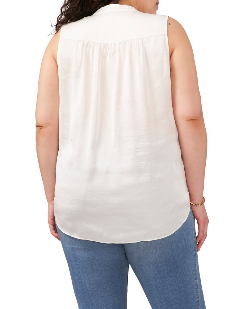 Vince Camuto Sleeveless V-Neck Top (Plus Size) New Ivory ID-FFHB6950