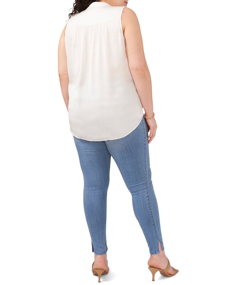 Vince Camuto Sleeveless V-Neck Top (Plus Size) New Ivory ID-FFHB6950