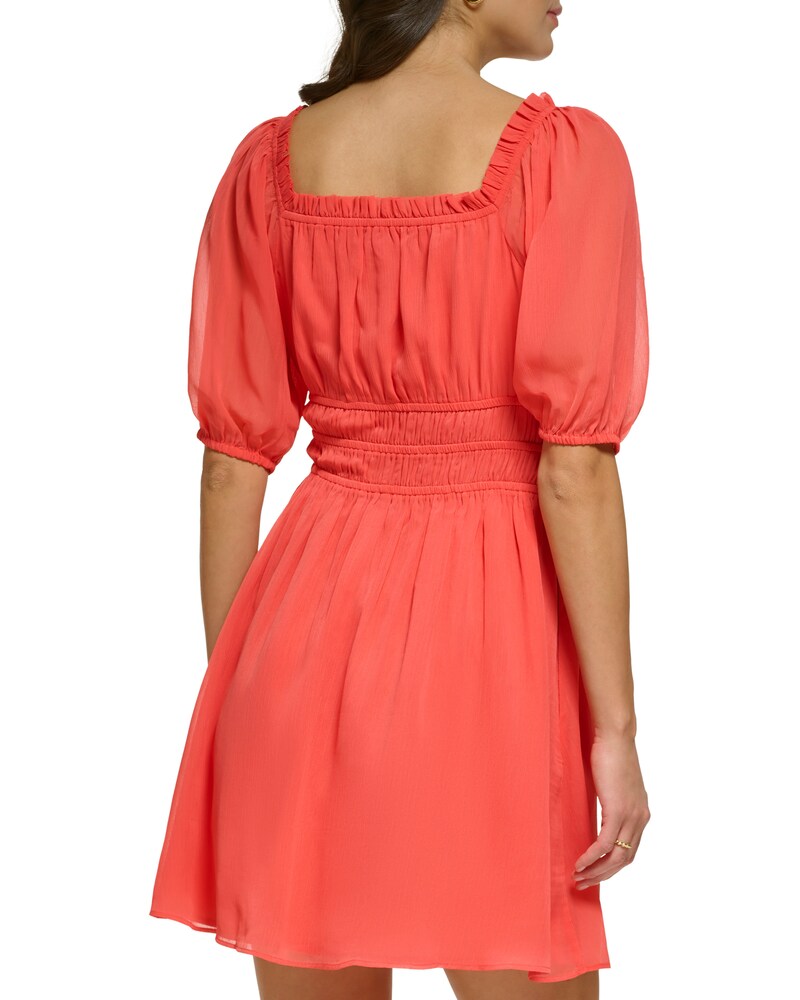 Vince Camuto Shirred Fit-And-Flare Dress Red ID-FPWF3885
