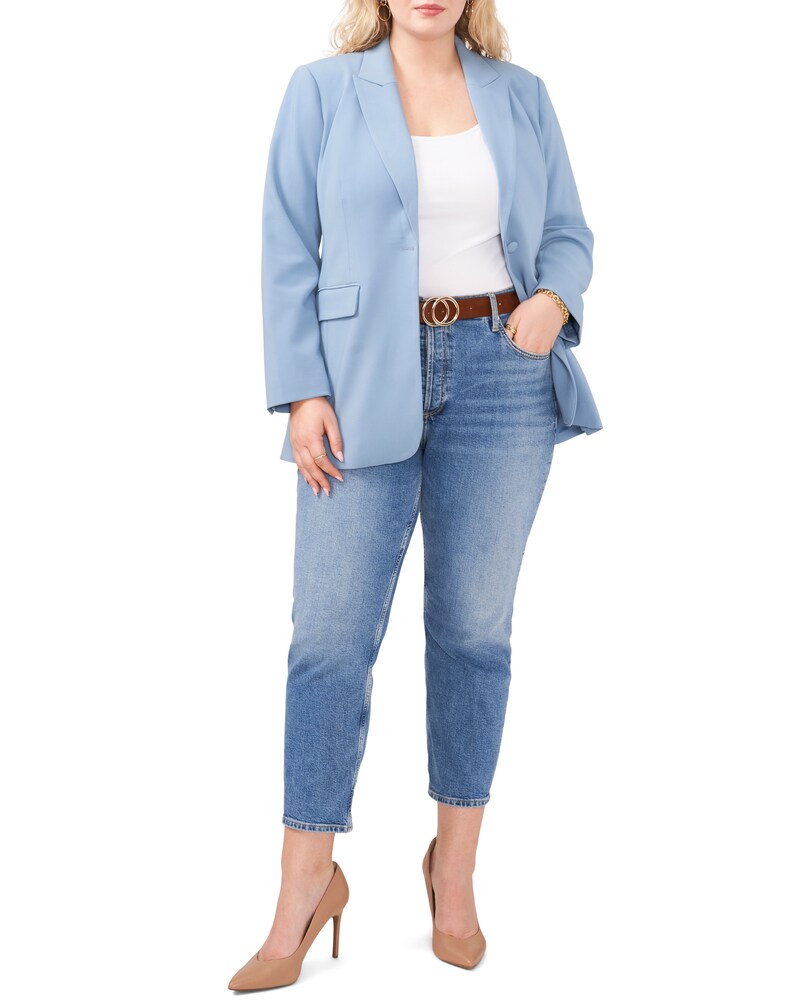 Vince Camuto One-Button Peak-Lapel Blazer (Plus Size)       Blue Shadow ID-GUFN7340