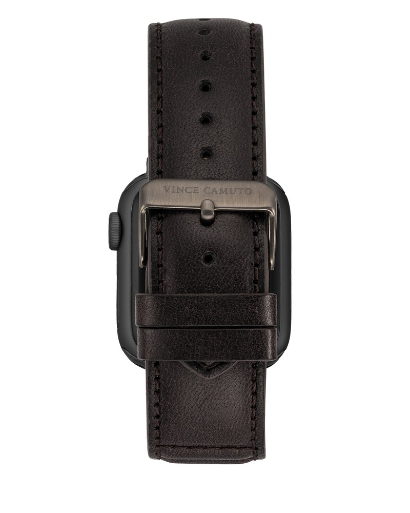 Vince Camuto Topstitched Leather Band For Apple Watch  Dark Grey ID-GVUW1574