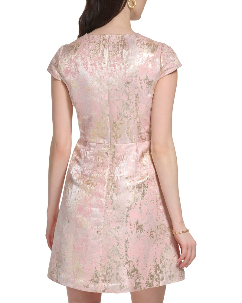 Vince Camuto Jacquard Cap-Sleeve Dress Blush ID-GWSY3331