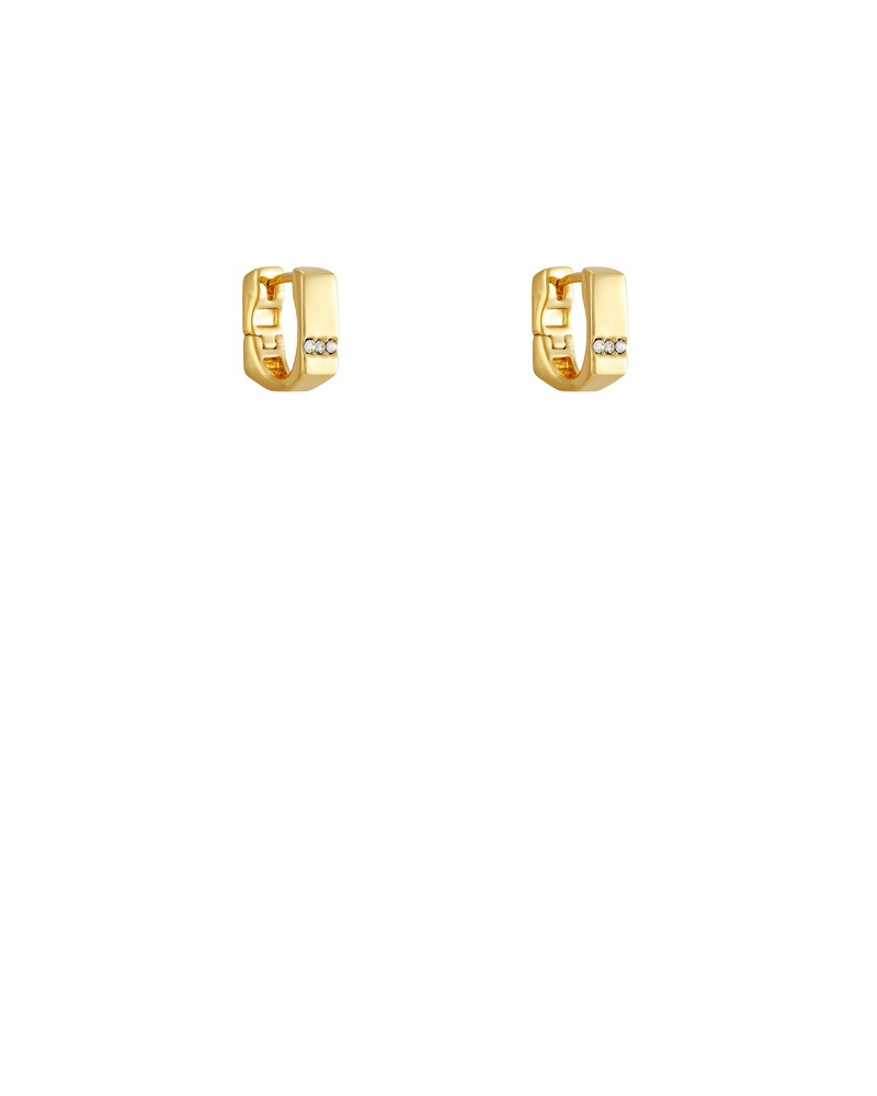 Vince Camuto Pavé Rhinestone Huggie Hoop Earrings Gold Metallic ID-HCQH2521