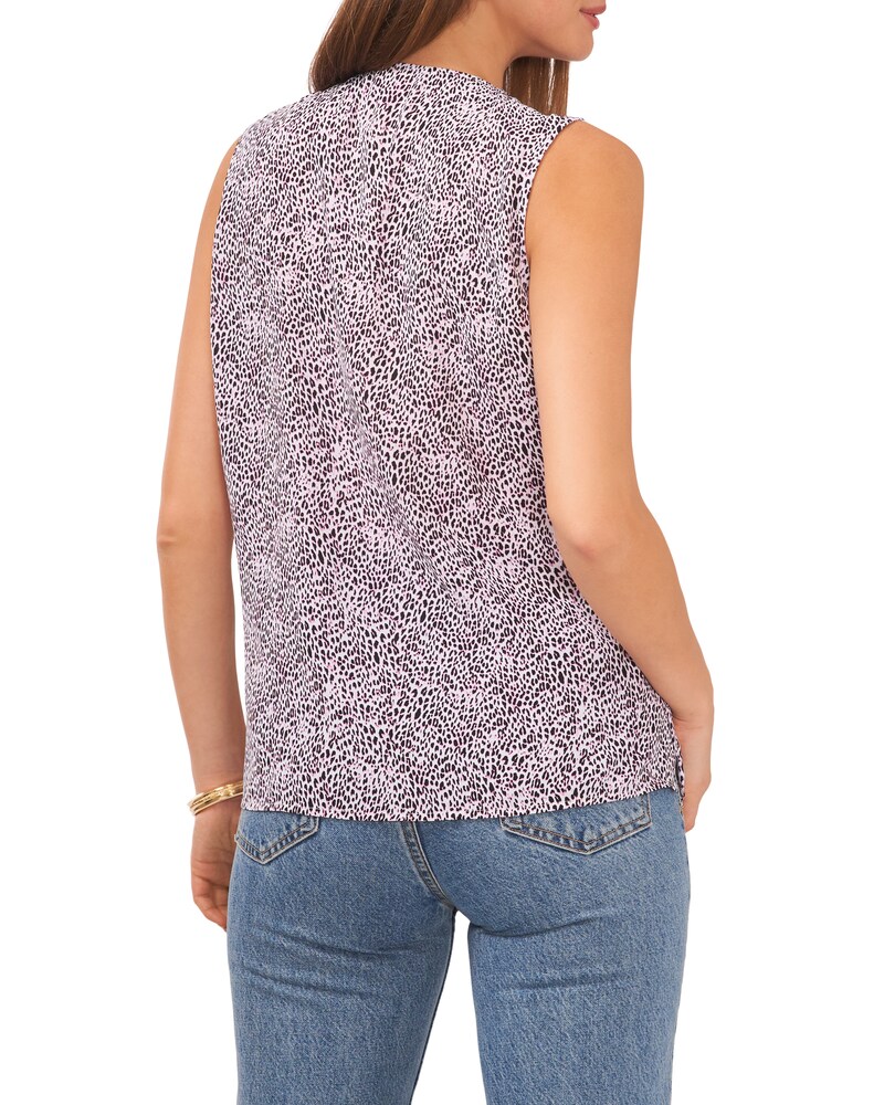 Vince Camuto Ruffled Leopard-Print Top Light Pink ID-HDFC4968