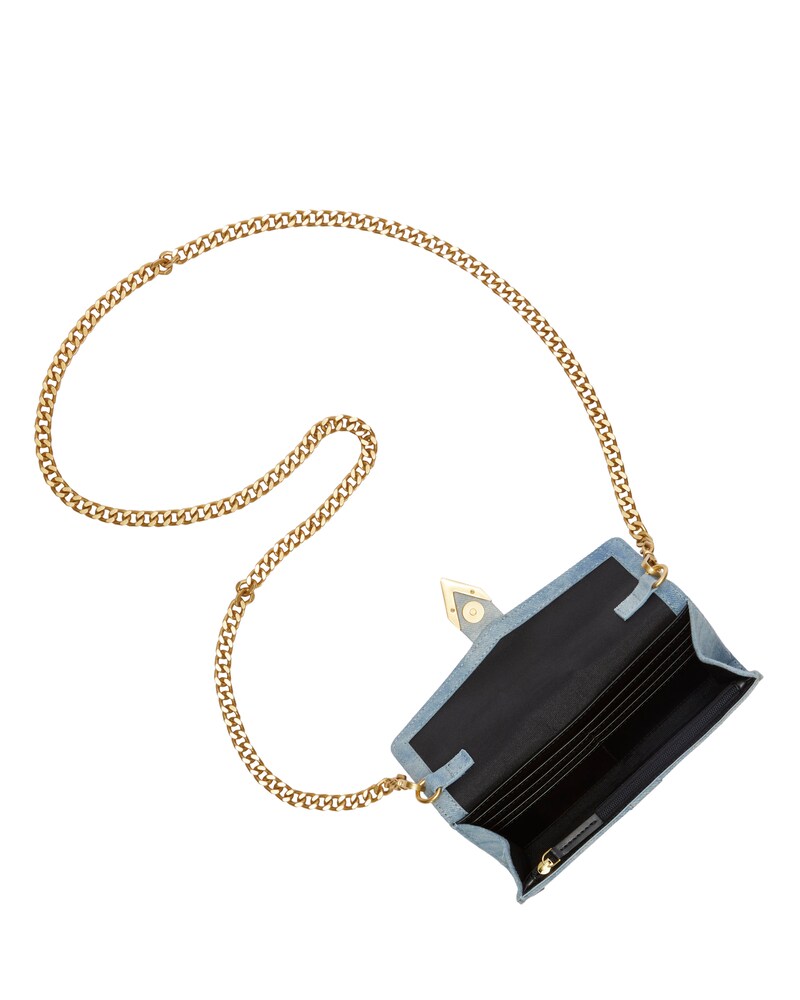 Vince Camuto Marza Wallet On A Chain Acid Wash Denim ID-HGJR6324