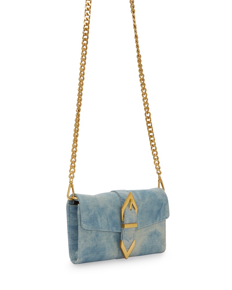 Vince Camuto Marza Wallet On A Chain Acid Wash Denim ID-HGJR6324