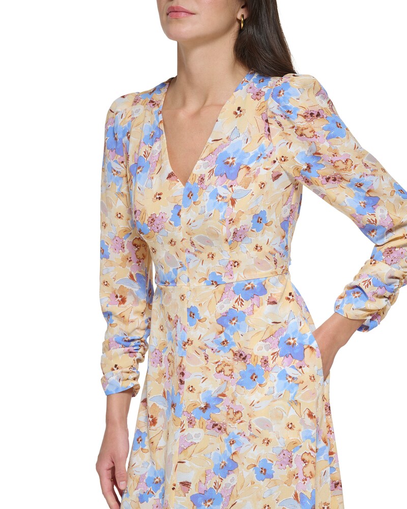 Vince Camuto Floral-Print Cutout Dress  Blue ID-HNYV5679