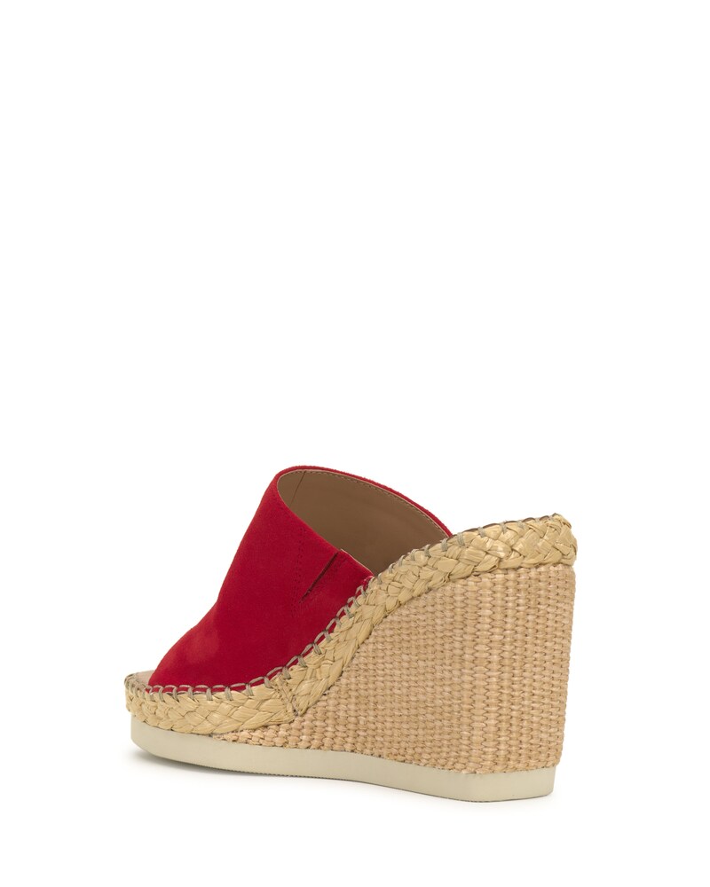 Vince Camuto Brissia Wedge Mule Cherry Suede ID-HPXF1233