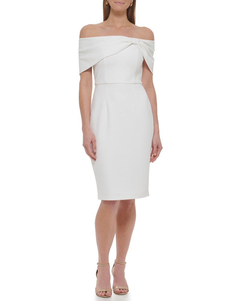 Vince Camuto Bow-Collar Sheath Ivory ID-IFMJ8663