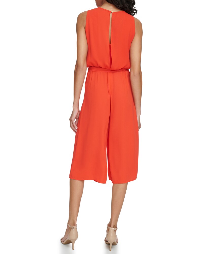 Vince Camuto Sleeveless Cropped Wide-Leg Jumpsuit (Petite) Orange ID-IIEP3836