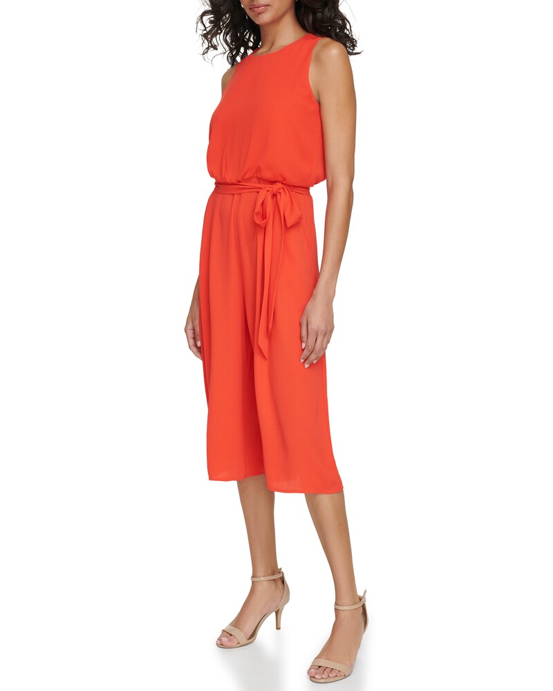 Vince Camuto Sleeveless Cropped Wide-Leg Jumpsuit (Petite) Orange ID-IIEP3836