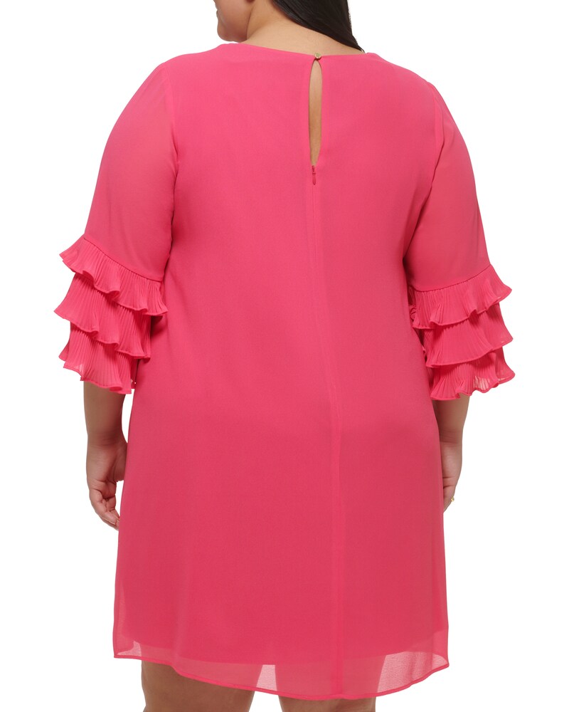 Vince Camuto Chiffon Layered-Sleeve Dress (Plus Size)  Pink ID-IKTK4715