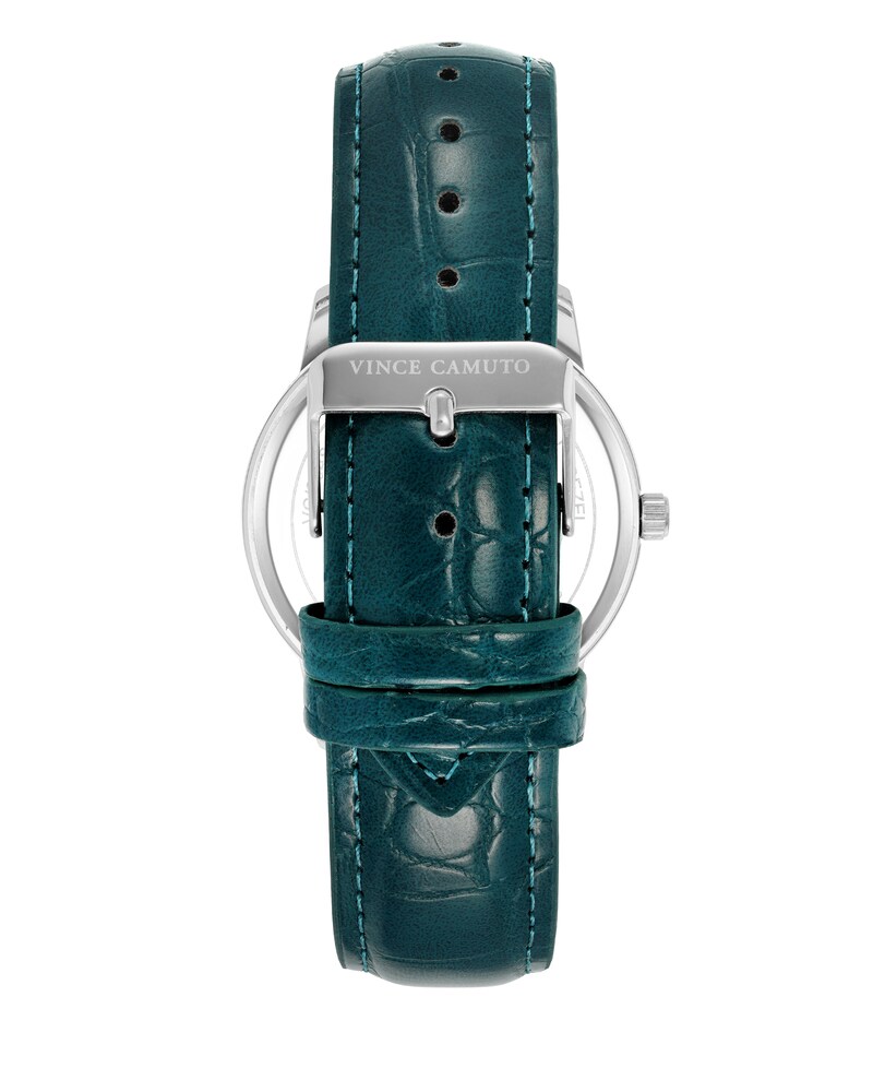 Vince Camuto Sunray Dial Faux Leather Band Watch Jade ID-IZZY6302