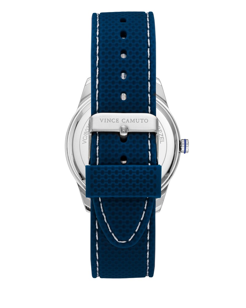 Vince Camuto Textured Silicone-Band Watch Navy Blue ID-JEDJ4744