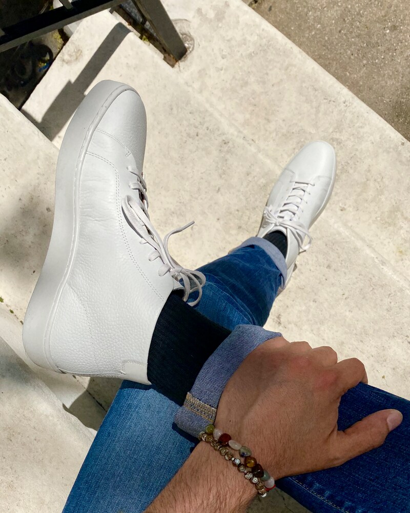Vince Camuto Men's Hattin High-Top Sneaker White ID-KOWE3143