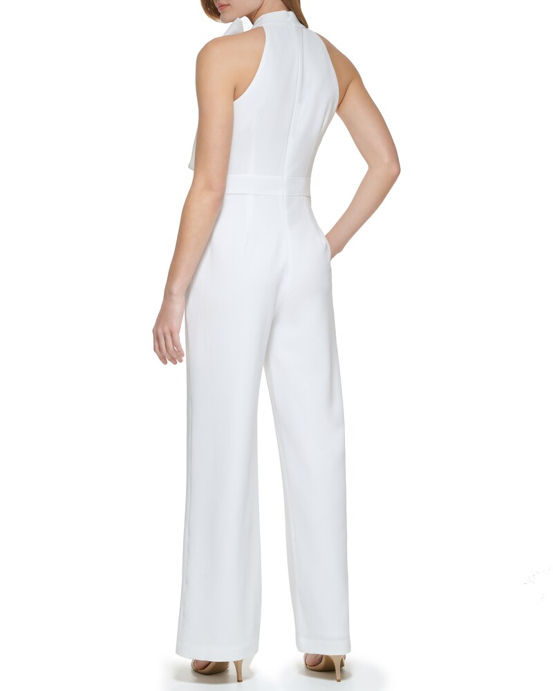 Vince Camuto Bow-Neck Halter Jumpsuit Ivory ID-KRWD3105