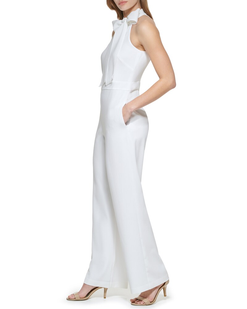 Vince Camuto Bow-Neck Halter Jumpsuit Ivory ID-KRWD3105