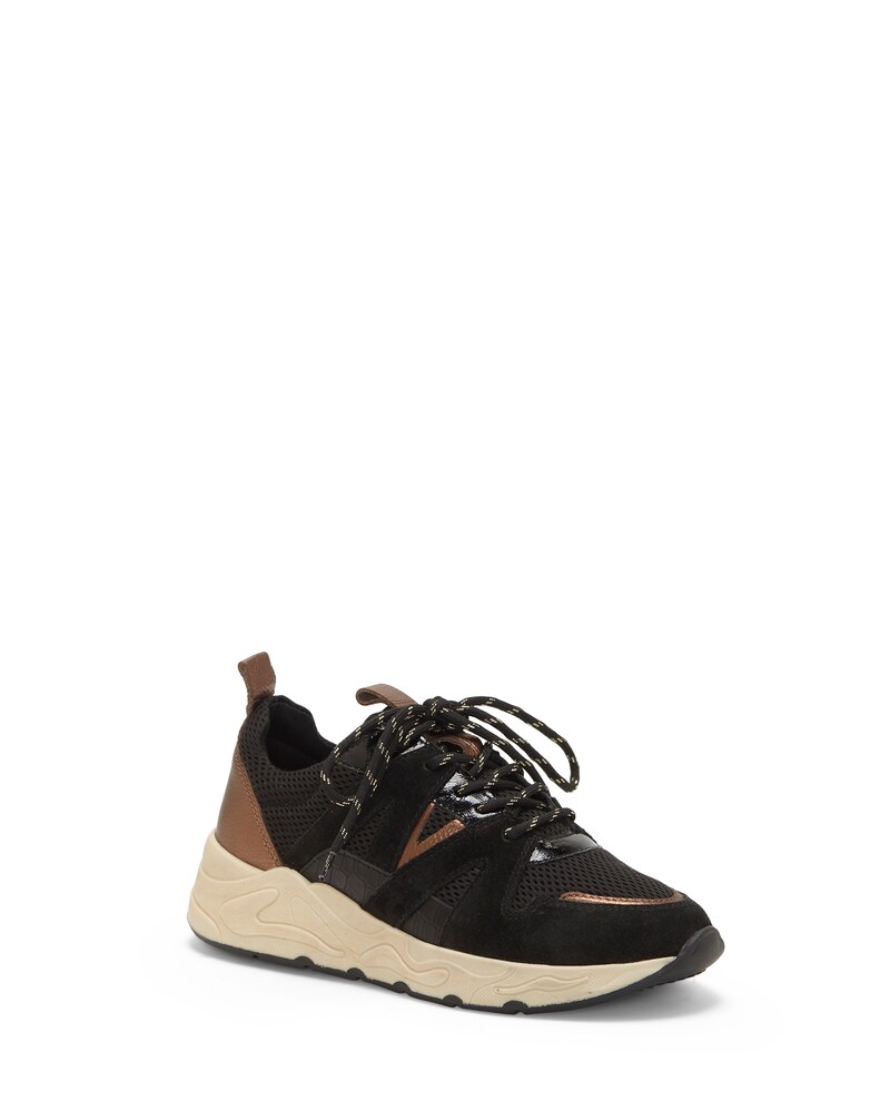 Vince Camuto Jeshia Mixed-Texture Sneaker Black ID-KXSR1788