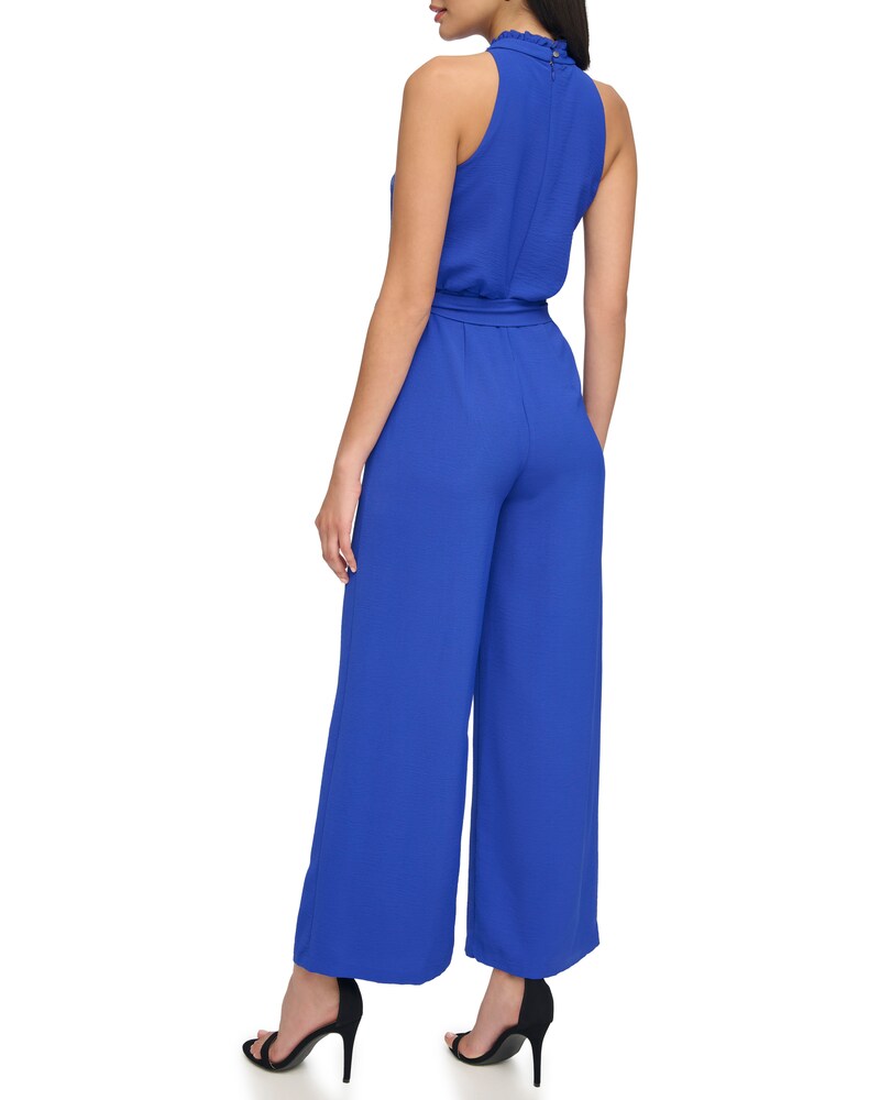 Vince Camuto Sleeveless Ruffled High-Neck Jumpsuit (Petite) Bright Blue ID-LFBK0800