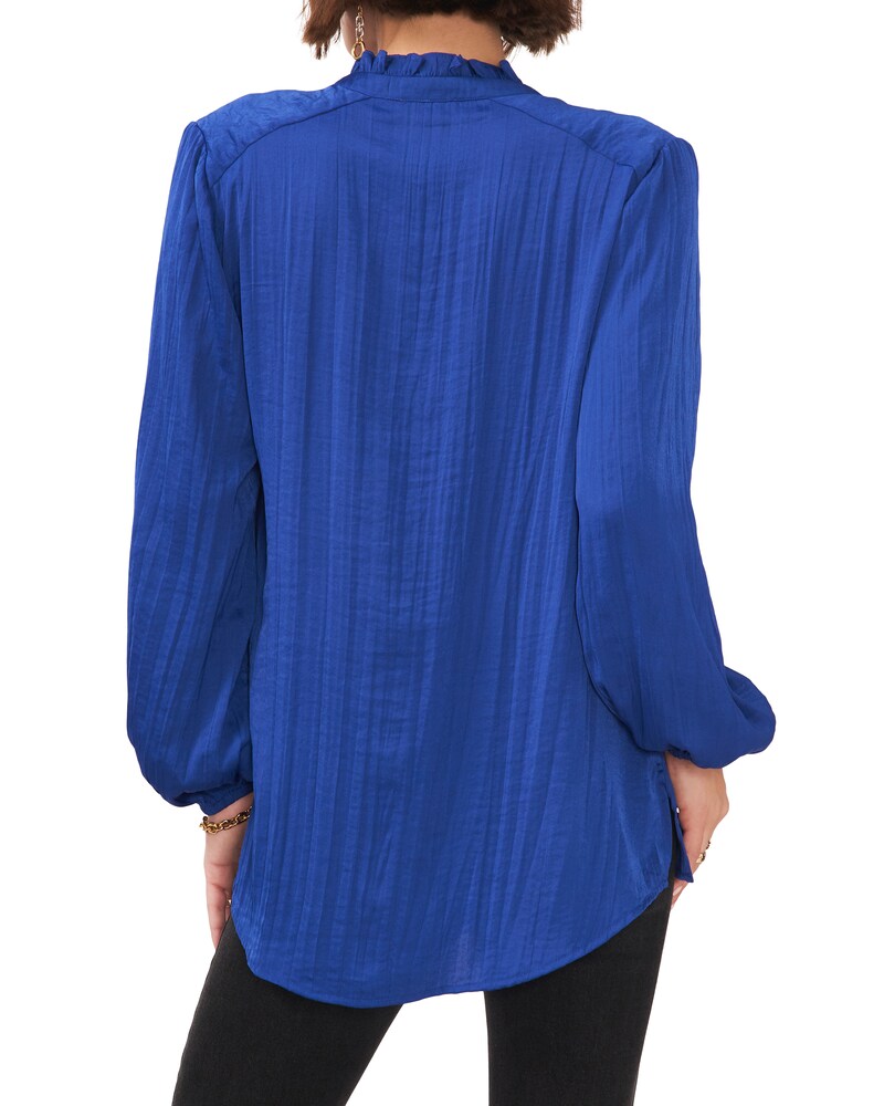 Vince Camuto Pleated Tie-Neck Blouse Twilight Blue ID-LGMJ0260