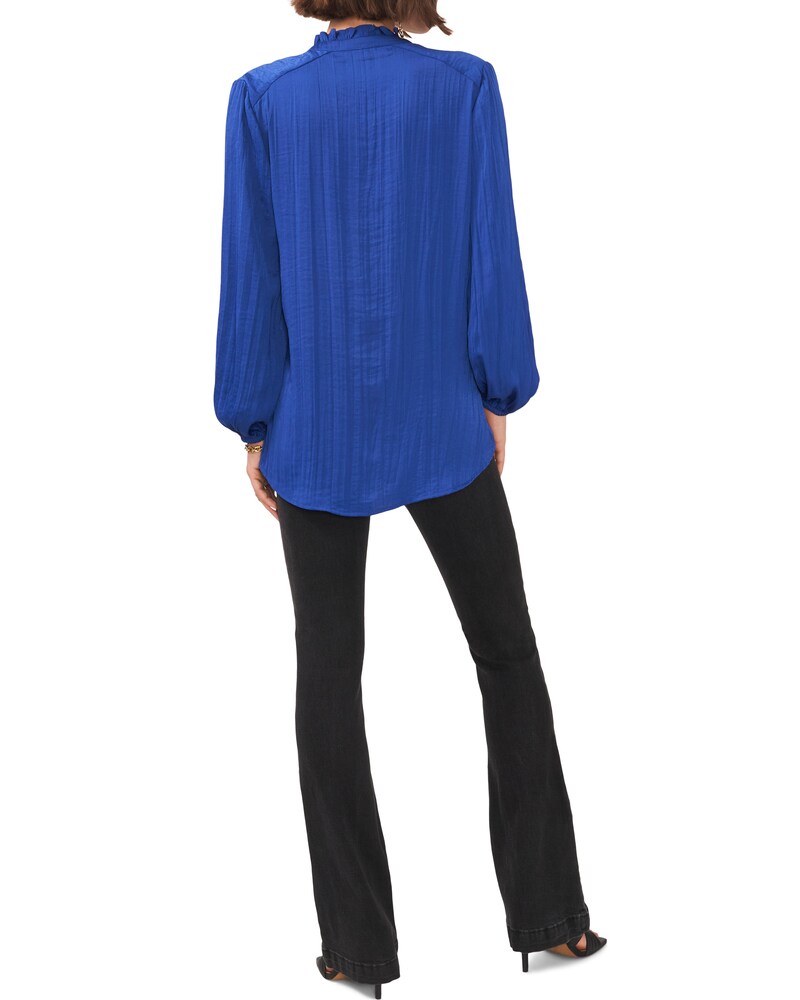 Vince Camuto Pleated Tie-Neck Blouse Twilight Blue ID-LGMJ0260
