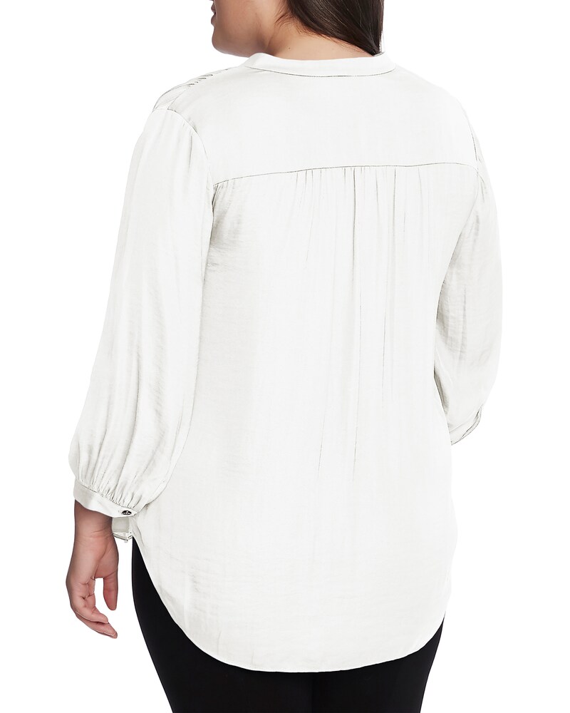 Vince Camuto V-Neck Inverted-Pleat Top (Plus Size) New Ivory ID-LJFP7998