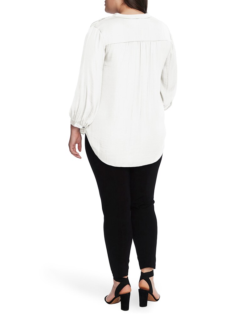 Vince Camuto V-Neck Inverted-Pleat Top (Plus Size) New Ivory ID-LJFP7998