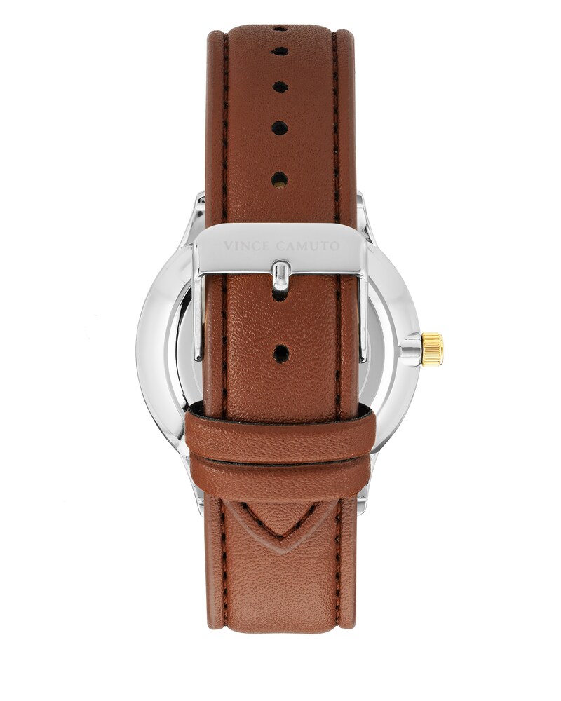 Vince Camuto Embossed Dial Faux Leather Band Watch Brown ID-LOEL4409
