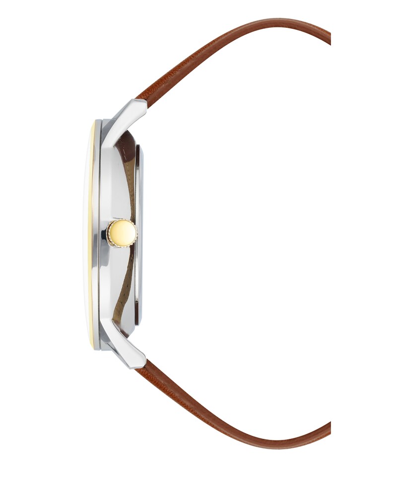 Vince Camuto Embossed Dial Faux Leather Band Watch Brown ID-LOEL4409