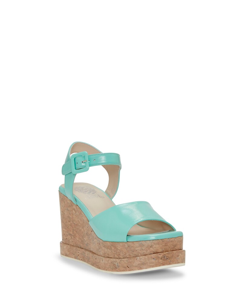 Vince Camuto Byndy Wedge Sandal Aqua ID-LWDZ3586