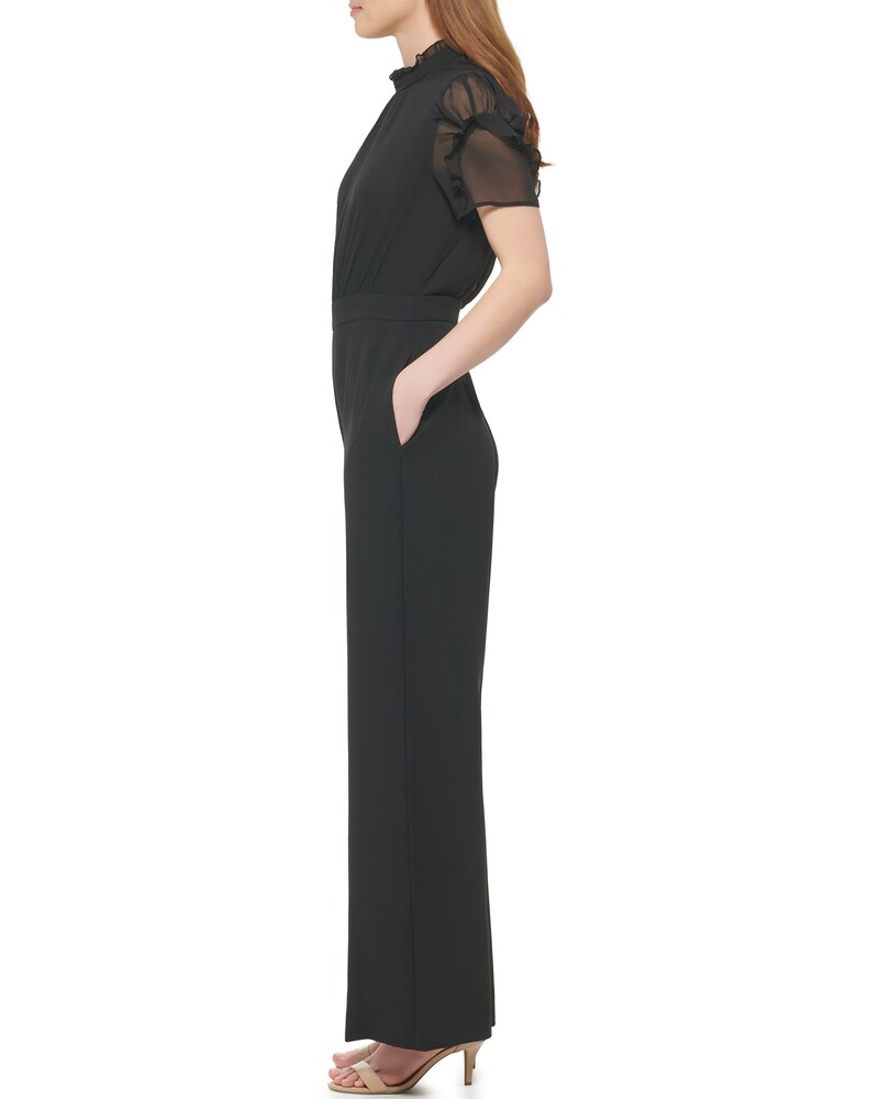 Vince Camuto Puff-Sleeve Jumpsuit Black ID-MAZM7238