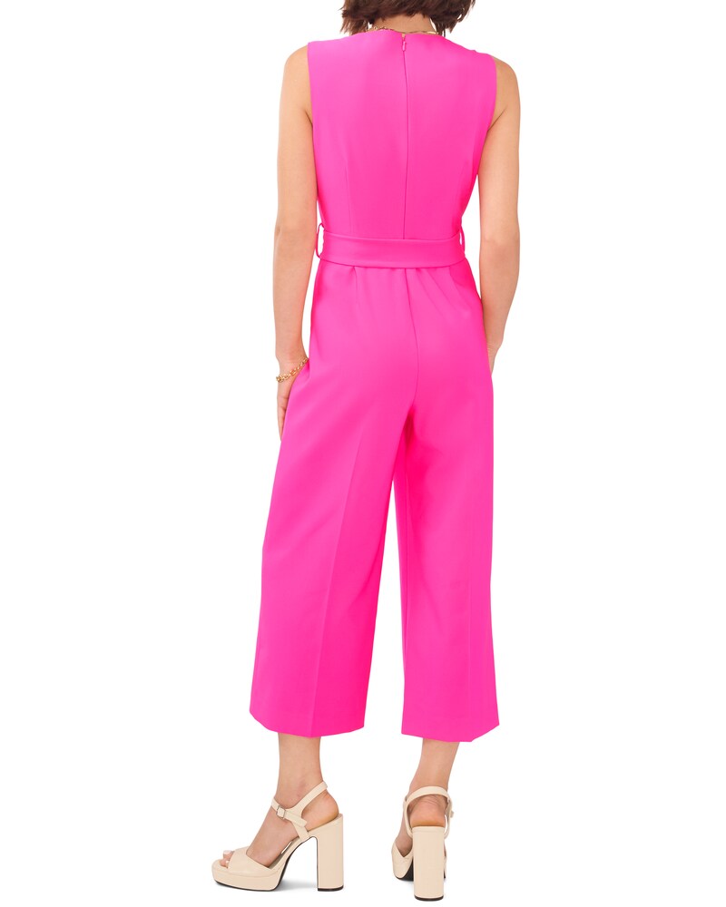 Vince Camuto Tie-Waist Cropped Jumpsuit Hot Pink ID-MGRN2259