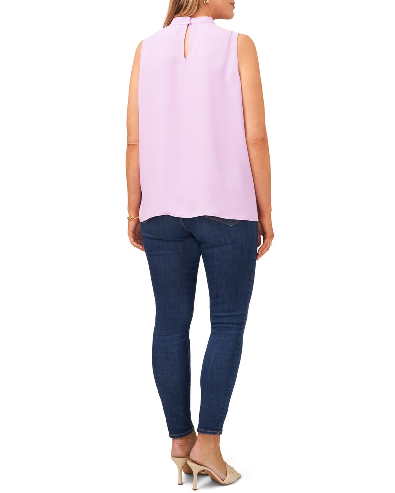 Vince Camuto Sleeveless Pleated Blouse (Plus Size)   Soft Iris ID-NBWN5143