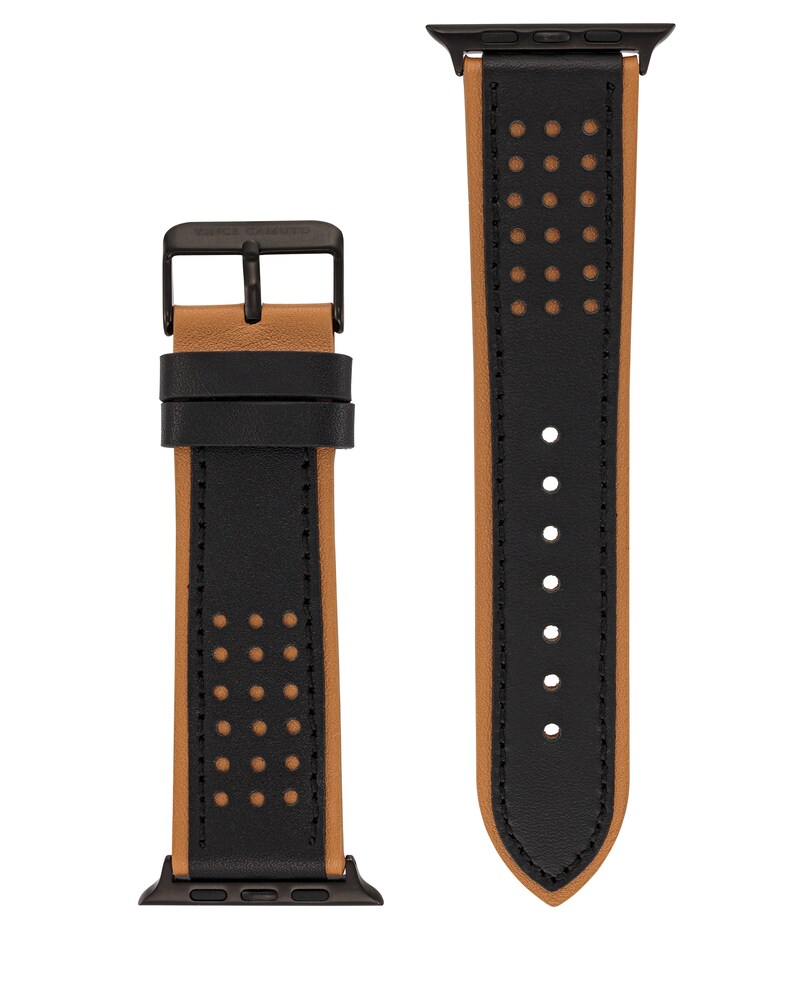 Vince Camuto Two-Tone Perforated Leather Band For Apple Watch  Black ID-NTBW1684